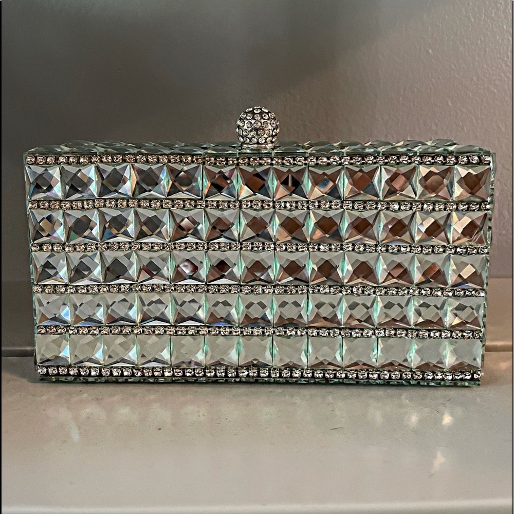 Double-sided Glass Rhinestone Dom Collection Clutch. New with tags